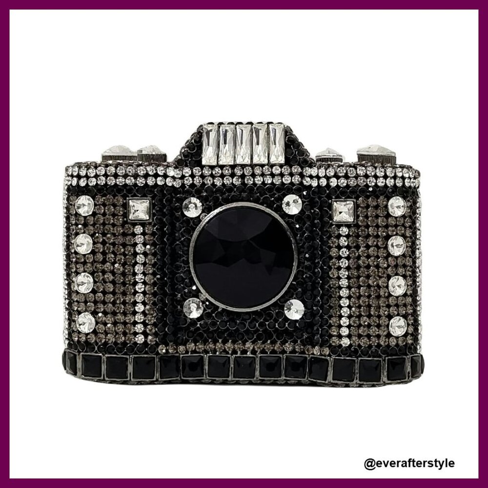 Camera Shaped Rhinestone Clutch Evening Bag Elegant Chic Party Wear